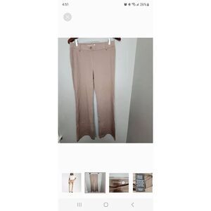 Betabrand Dress Pant Yoga Pants Straight-Leg Classic Khaki Twill Medium Petite